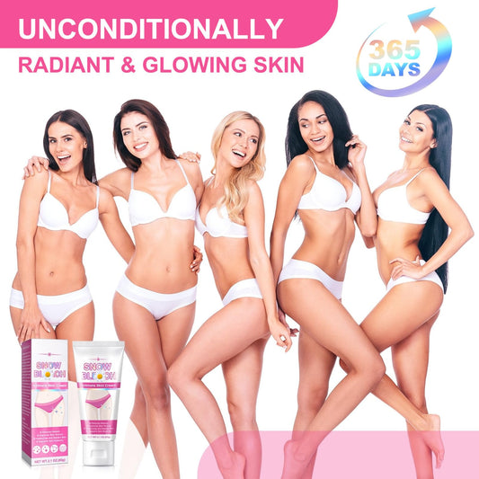 Intim Bleaching Creme - Whitening Cream - Bleichcreme Pigmentflecken Entferner - Aufhellungscreme Für Bikini Skin & Underarm - Snow Wh-i-te Cream mit Vitamin C, Centella Asiatica & Kamille