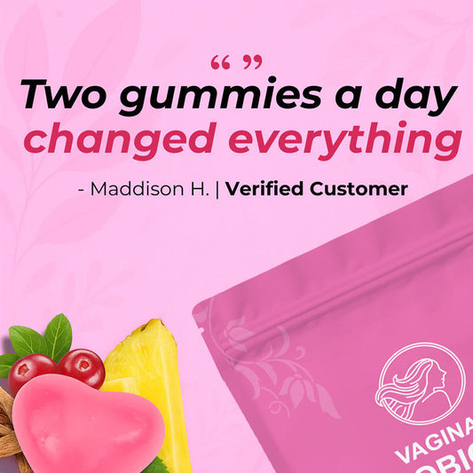Vaginal Probiotika-Gummibärchen - unwiderstehliche Intimflora mit Anannas-Extrakt ohne Gelatine