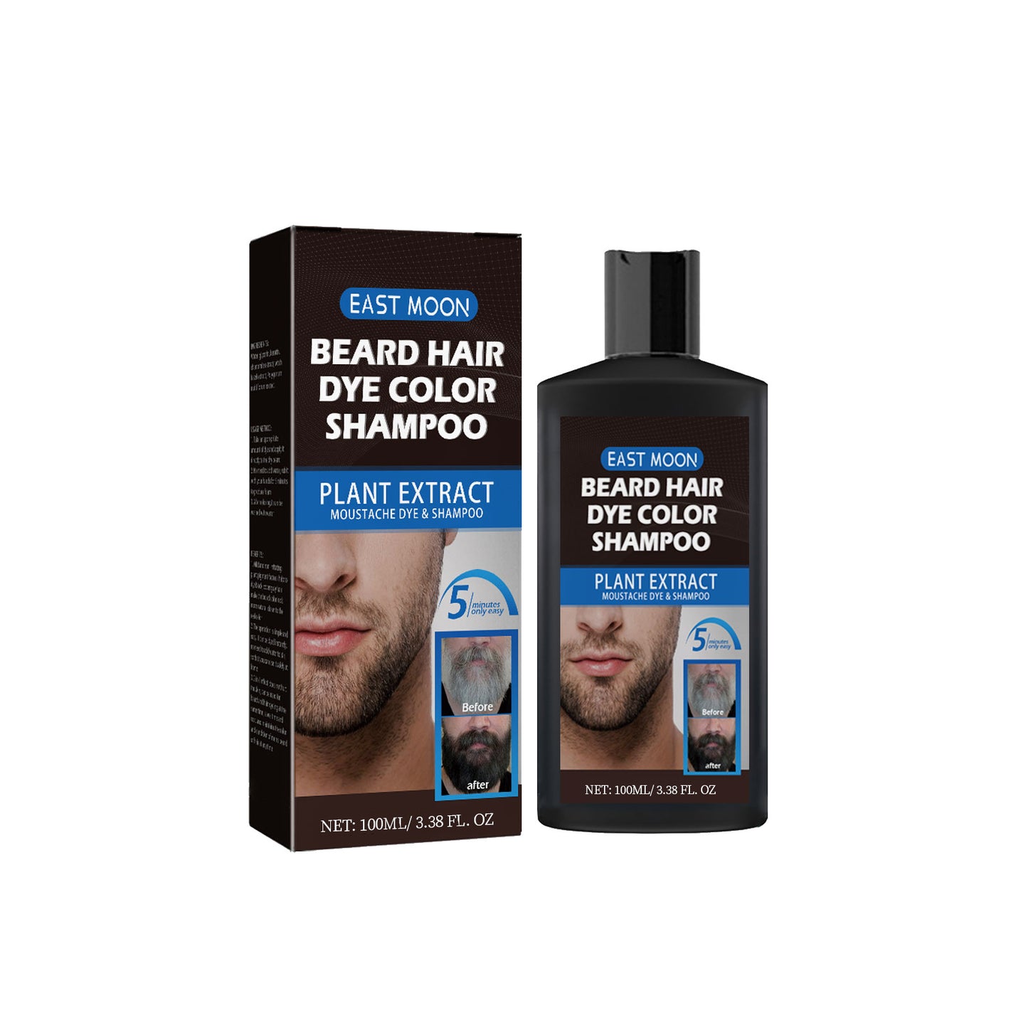 Barthaar-Color-Shampoo, Quick Color Black For Men