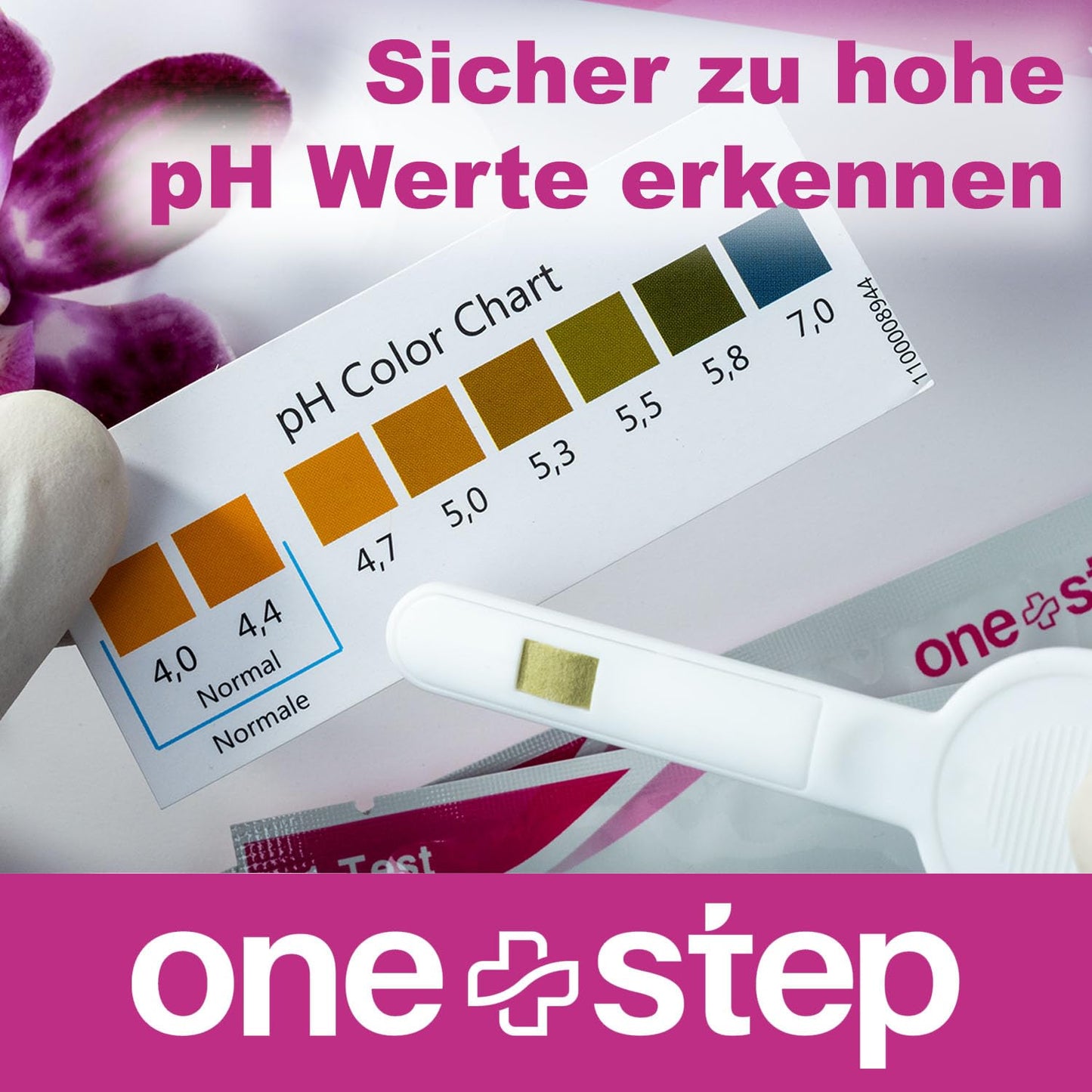 5 x One+Step vaginaler pH-Test I Zur Früherkennung bakterieller Infektionen I Schwangerschaftsvorsorge I Blasensprung I Bakterielle Vaginose I Mit zusätzlicher Farbkarte zum hygienischen Ablesen
