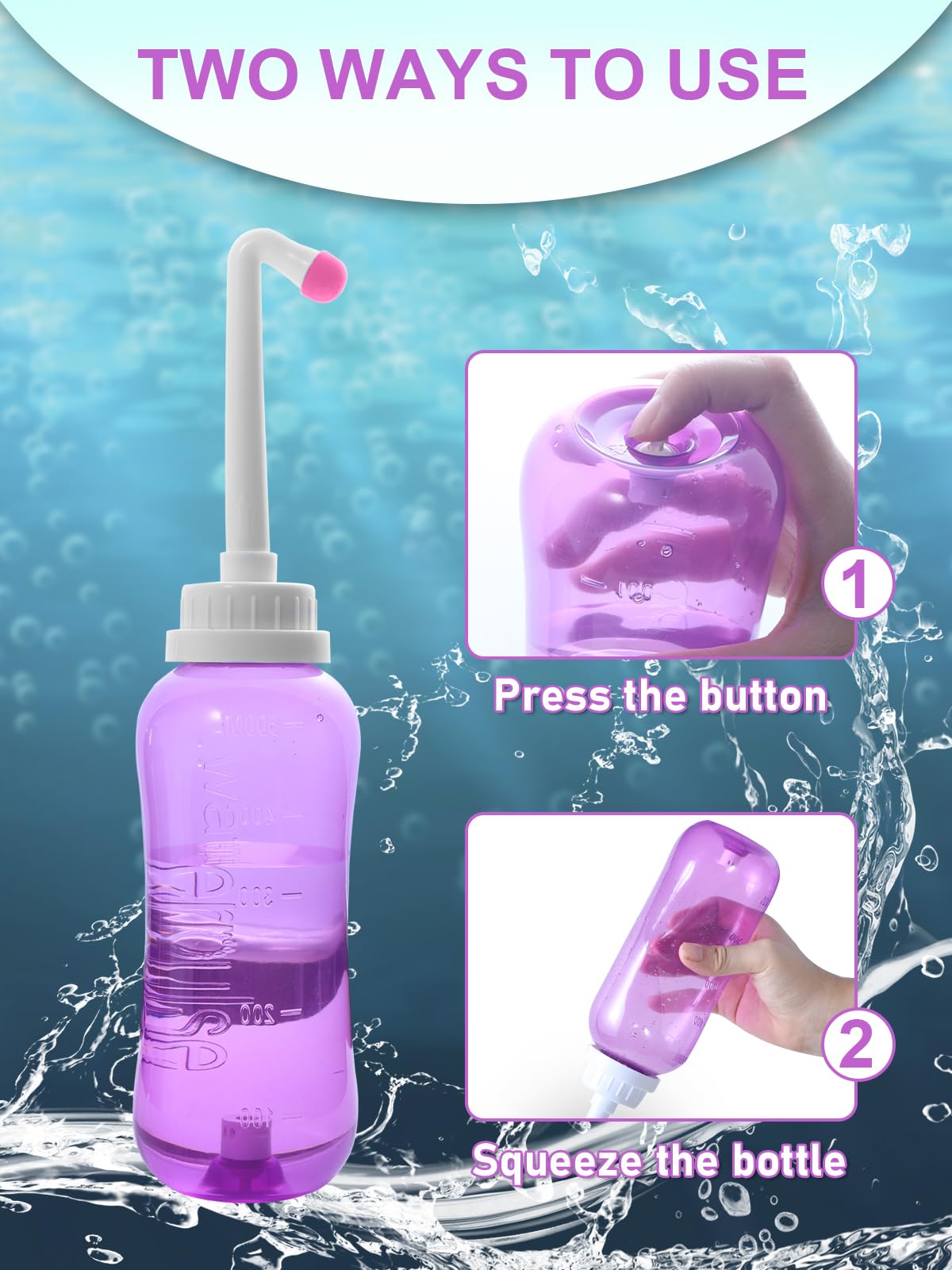 Vaginal & Po Dusche -  500ML Vaginaldusche mit 2 Düsen, Intimdusche, (Wochenbett)
